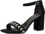 Tamaris Stijlvolle zwarte leren hoge hak sandalen Black Dames - Thumbnail 102
