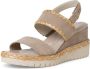 Tamaris Sandalen sleehak taupe Leer Dames - Thumbnail 2