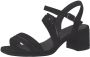 Tamaris Comfort Sandalen met hak zwart Imitatielee Dames - Thumbnail 4