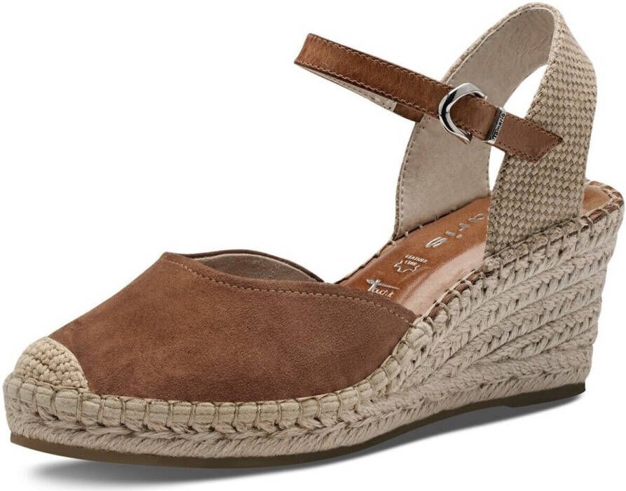 Tamaris Bruine Suède Espadrille Sleehak Sandaal Brown Dames - Foto 2