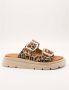 Tamaris Leopard Slippers bruin Leer Dames - Thumbnail 13