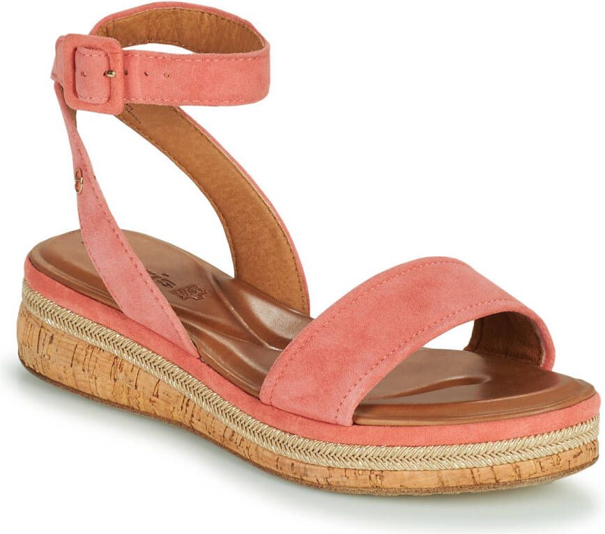 Tamaris plateausandalen Yara met kurk-look bij de hak - Schoenen.nl