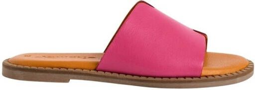 Tamaris Slippers van leer met licht gestructureerde zool