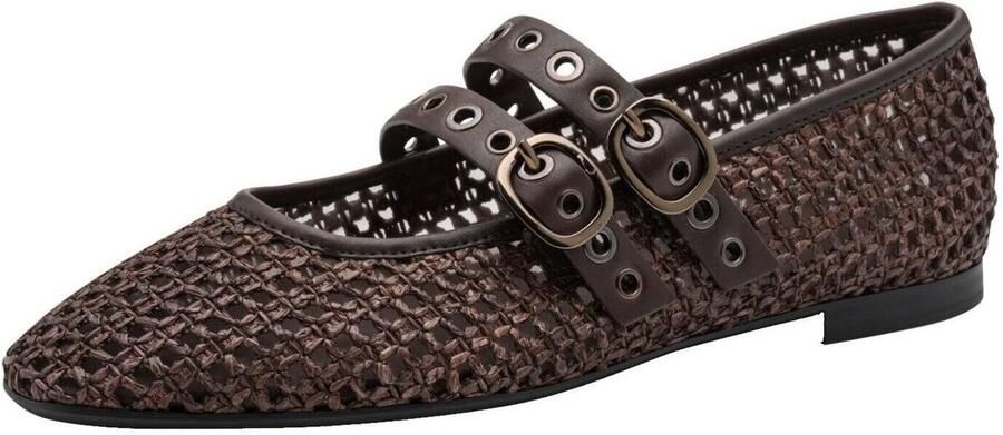 Tamaris Ballerina 1-22144-46-304 Dames Schoenen Riemjes donkerbruin - Foto 3