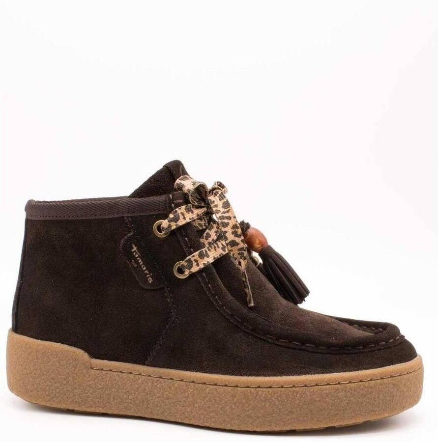 Tamaris leren hoge sneaker 1-25406-47-304 voor boho-stijl bruin - Foto 4