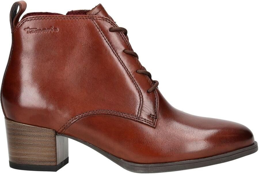 Tamaris Enkellaarsjes blokhak veterschoen business schoen met logo-embossing - Foto 2