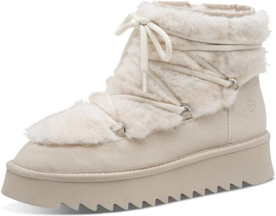 Tamaris dames enkellaars met plateauzool 1-26475-45 418 warme voering Beige