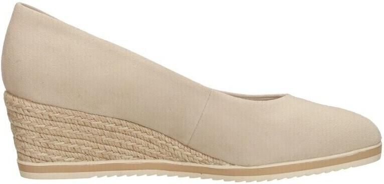 Tamaris Pumps met sleehak beige Leer Dames