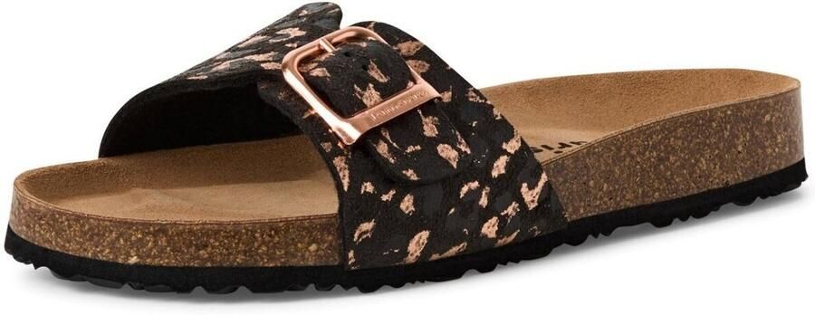 Tamaris damesmuiltjes 1-27520-42 090 damesschoenen leer zwart luipaard - Foto 3