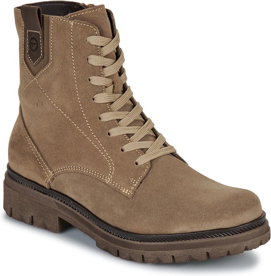 Tamaris Veterlaarsjes blokhak veterboots met modieuze siernaden