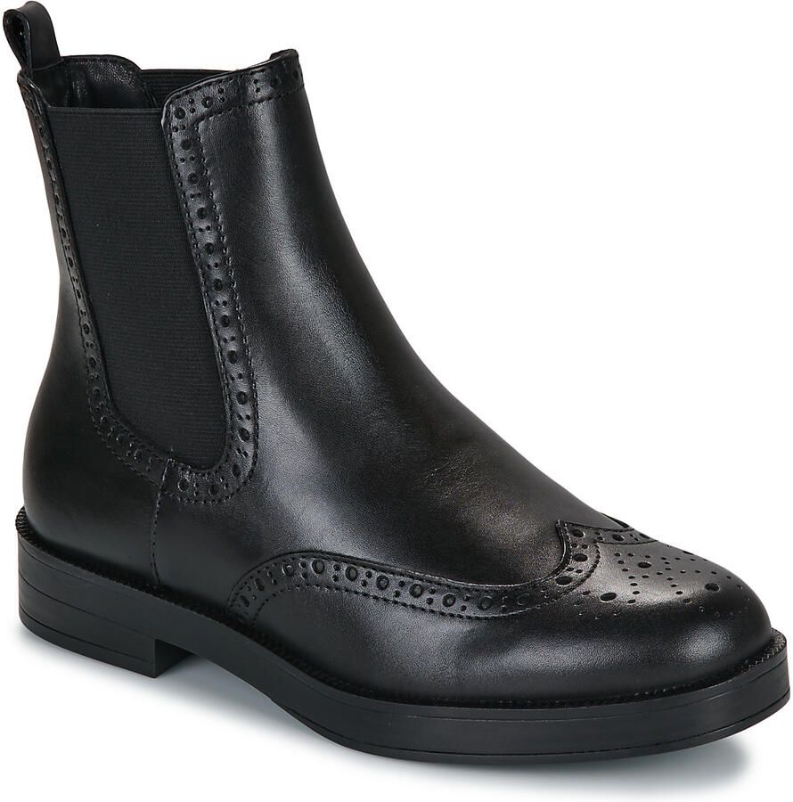 Tamaris Chelsea-boots hakken enkellaars zakelijke schoen met elegante lyra-perforatie