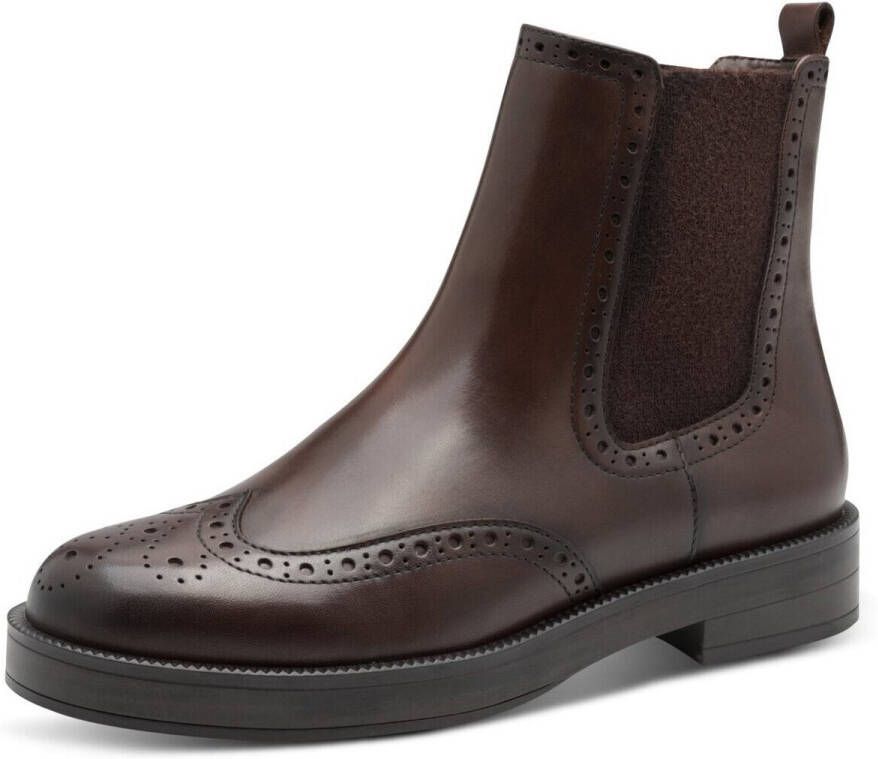 Tamaris Chelsea-boots hakken enkellaars zakelijke schoen met elegante lyra-perforatie - Foto 3