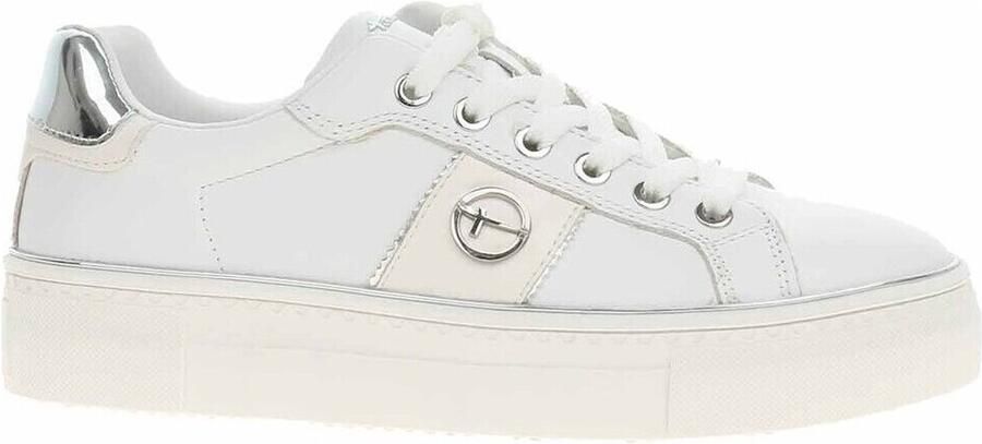 Tamaris Plateausneakers plateau vrijetijdsschoen lage schoen veterschoen in materiaalmix - Foto 18