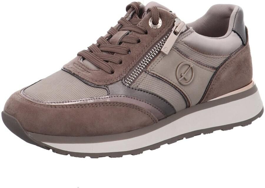 Tamaris Sneakers met sleehak vrijetijdsschoen lage schoen veterschoen met contrastafwerkingen - Foto 3