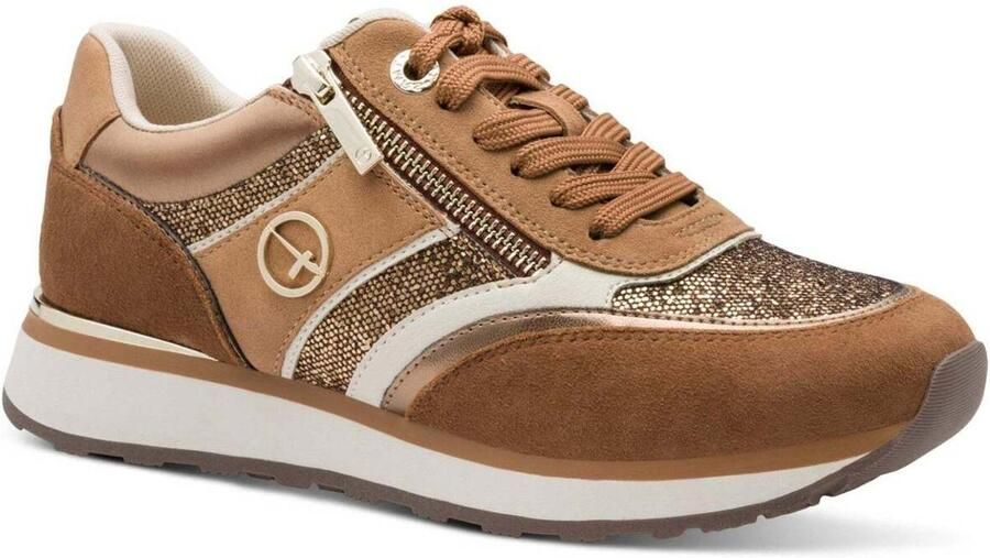 Tamaris Sneakers met sleehak vrijetijdsschoen lage schoen veterschoen met contrastafwerkingen - Foto 7