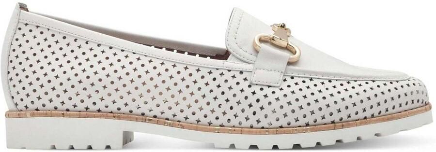 Tamaris Witte platte schoenen met gouden gesp - Foto 2