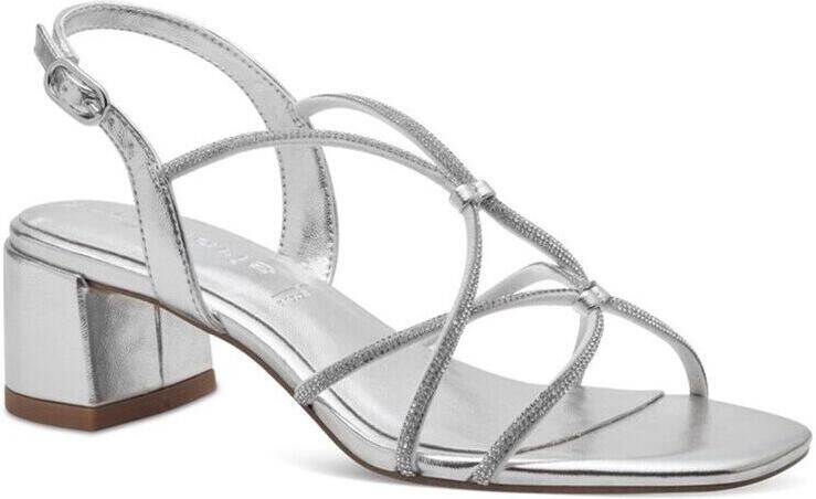 Tamaris Glitter Vegan Hoge Hak Sandalen Gray Dames