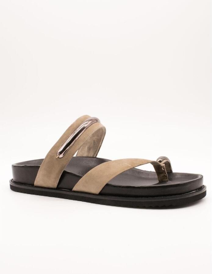 Tamaris leren slippers voor dames 1-27415-46-341 Damesschoenen Voetbed Beige - Foto 2