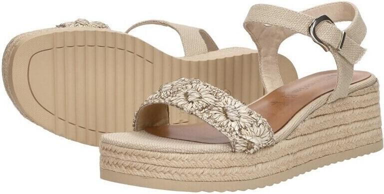 Tamaris Raffia Sandalen beige Textiel Dames - Foto 6