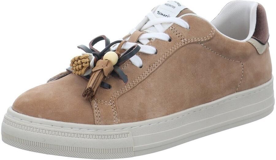 Tamaris dames leren sneaker 1-23708-47-310 lage veterschoen voor dames bruin - Foto 3
