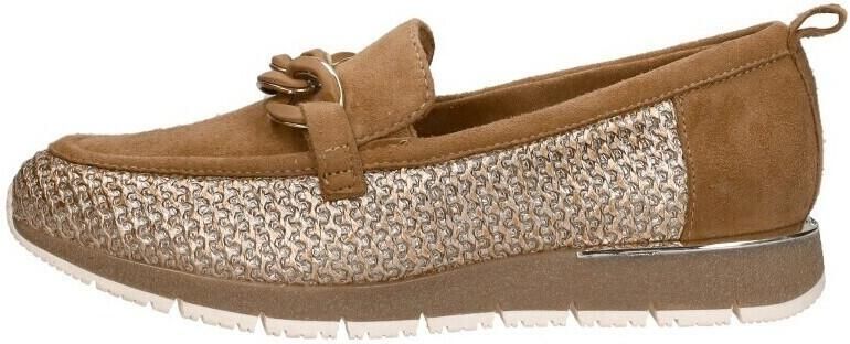 Tamaris Bruin leren mocassins met kettingdetail - Foto 4