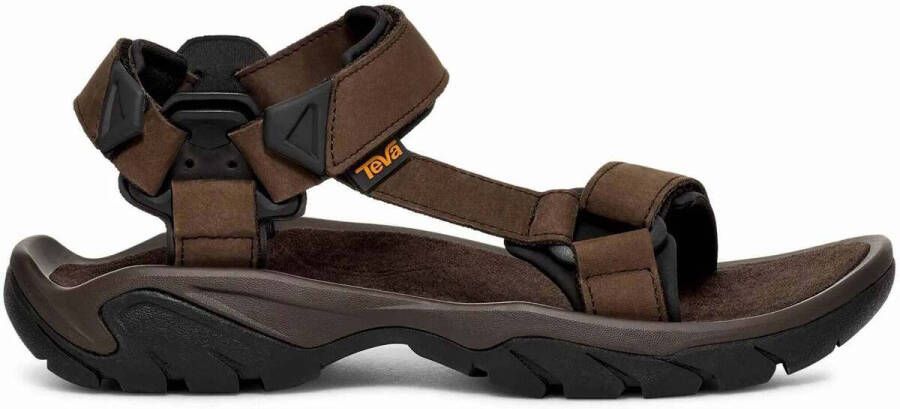 Teva Bruine leren heren wandelsandalen
