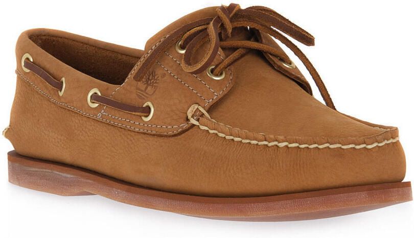 Timberland Classic Boat Shoes 2 Eye Heren Bootschoenen Veterschoenen Schoenen Leer Cognac Beige 0A43US - Foto 2