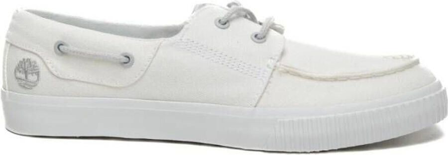 Timberland Authentic Canvas Boat Shoe White Loafers - Foto 4