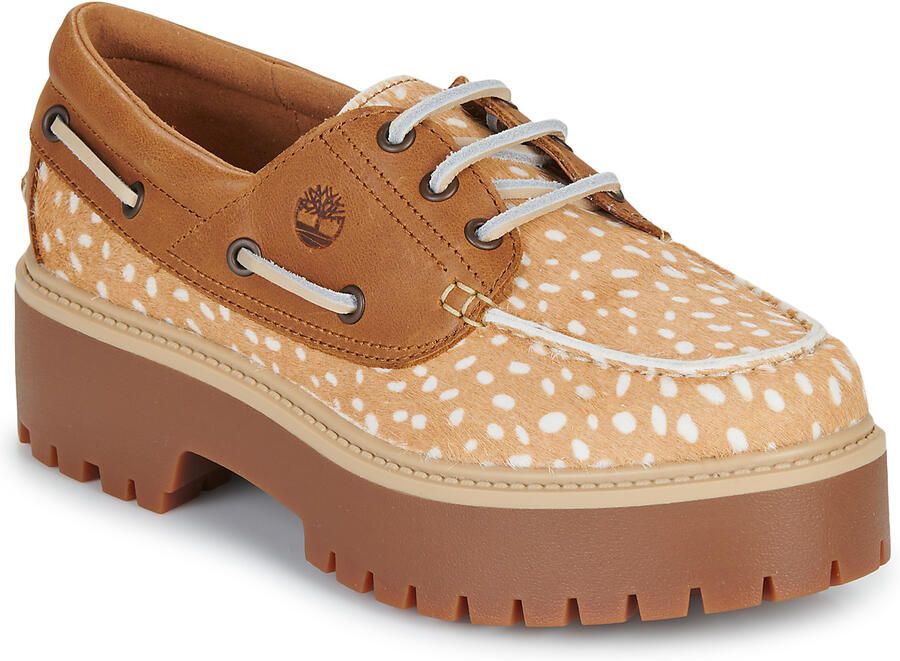 Timberland Bootschoenen Boat Shoe Authentic Brown White Dot - Foto 3
