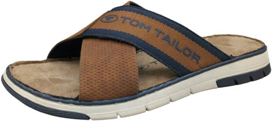 Tom Tailor Slippers zomer schoen instapschoen comfort schoen met opvallende logo-opdruk