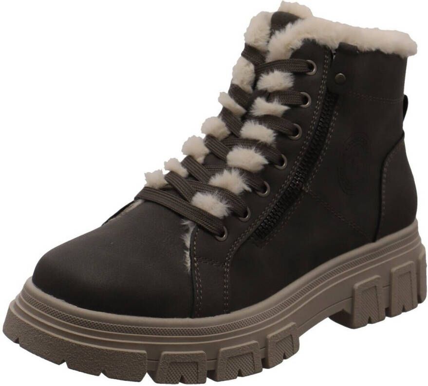 Tom Tailor Hoge veterschoenen met sierrits aan de buitenkant