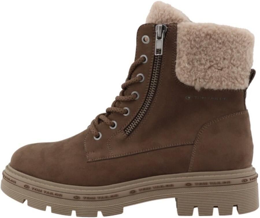 Tom Tailor Winterlaarzen blokhak veterschoenen winter enkellaars met warm gevoerd kraag