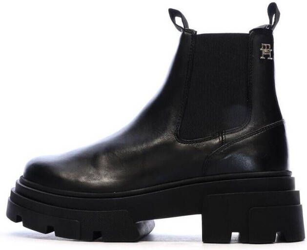 Tommy Hilfiger Chelsea-boots COMBAT LEATHER LOW CHELSEA hakken enkellaars chunky boots met twee aantrek-lussen - Foto 6