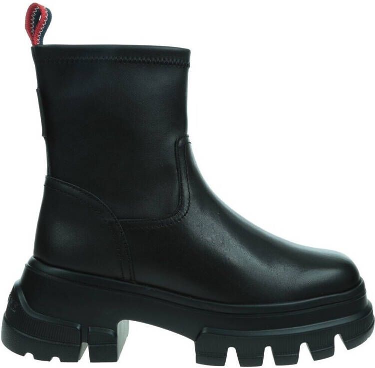 TOMMY JEANS Laarsjes TJW CHUNKY CHELSEA BOOT MIX MAT blokhak plateau instap laarzen combat-boots met label
