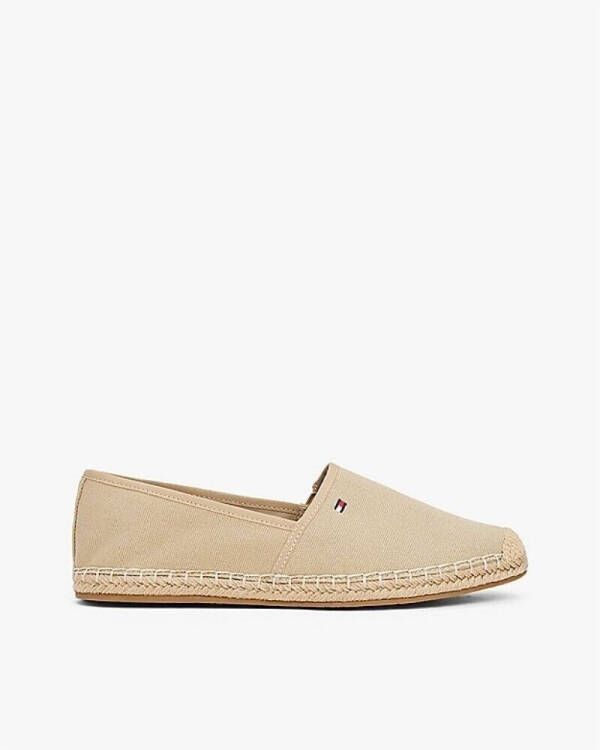 Tommy Hilfiger Espadrilles FLAG CANVAS ESPADRILLE slippers flats comfortabele schoen met bamboe bekleding en decoratieve naden
