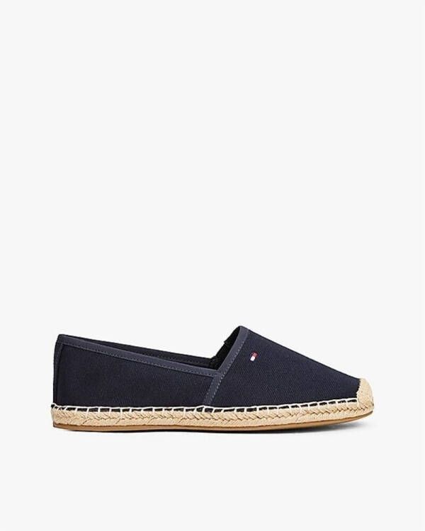 Tommy Hilfiger Espadrilles FLAG CANVAS ESPADRILLE slippers flats comfortabele schoen met bamboe bekleding en decoratieve naden
