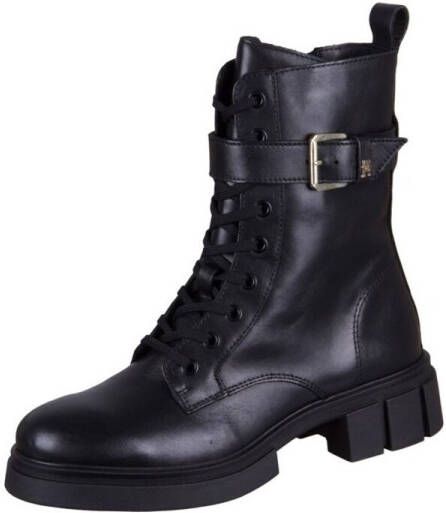 Tommy Hilfiger Hoge Sneakers Cool Feminine Bikerboot Black Leather - Foto 5