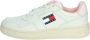TOMMY JEANS Tommy Hilfiger Retro Basket Essential dames sneaker Wit roze - Thumbnail 4