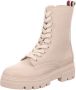 Bruin Tinten Monochromatic Lace Up Boot Veterboots Laarzen Met Veters Dames Beige - Thumbnail 5