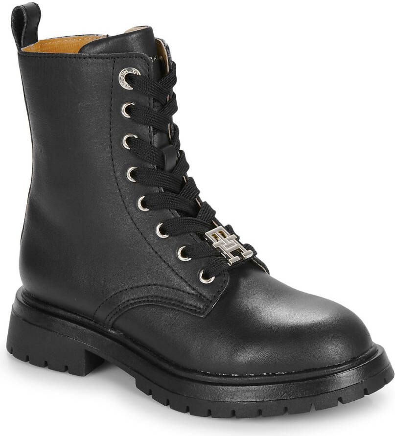 Tommy Hilfiger veterboots zwart Meisjes Polyester Effen 27 - Foto 5