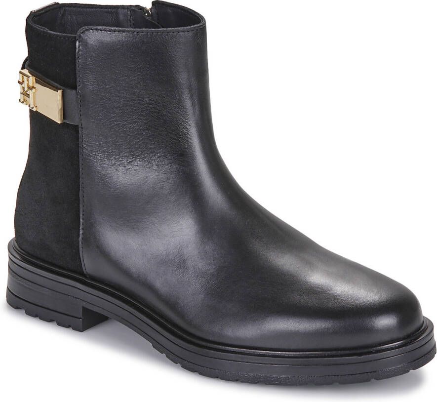 Tommy Hilfiger Laarsjes TH LOGO LEATHER MIX CHELSEA blokhak business schoen laarzen met th-sieraad - Foto 3