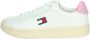 Tommy Hilfiger Witte Leren Dames Sneaker Roze Accenten - Thumbnail 2