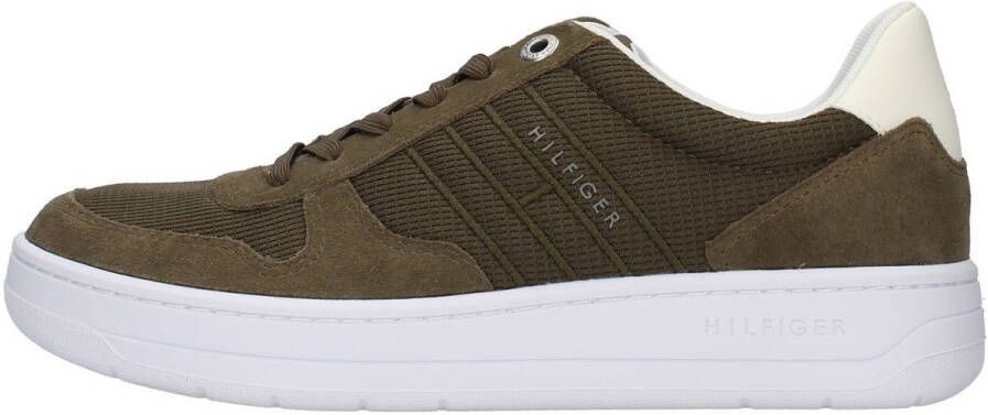 Tommy Hilfiger Sneakers in groen voor Heren Basket Cupsole Mix Textile