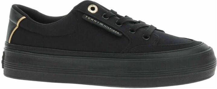 Tommy Hilfiger Plateausneakers ESSENTIAL VULC TEXTILE SNEAKER vrijetijdsschoen lage schoen veterschoen met goudkleurige details - Foto 2