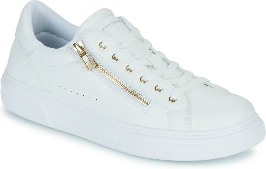 Tommy Hilfiger Sneakers LOW CUT LACE-UP SNEAKER WHITE met praktische rits aan de buitenkant