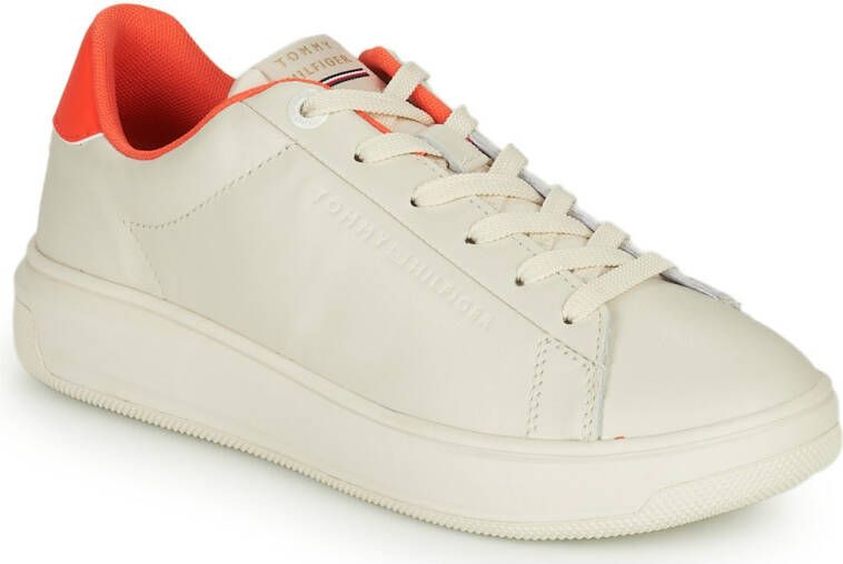 Tommy Hilfiger Lowcut leather cupsole FWoFW06 hawaiian coral Wit - Foto 5