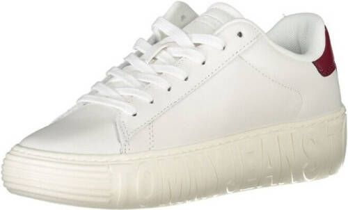 TOMMY JEANS Plateausneakers TJW NEW CUPSOLE LEATH LC met contrastafwerking op de hiel vrijetijdsschoen halfhoge schoen veterschoen - Foto 5