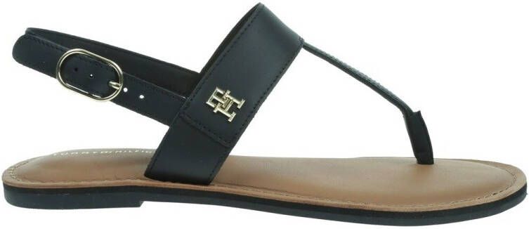 Tommy Hilfiger Sandalen LEATHER THONG SANDAL sandaal zomerschoen flats met teenband