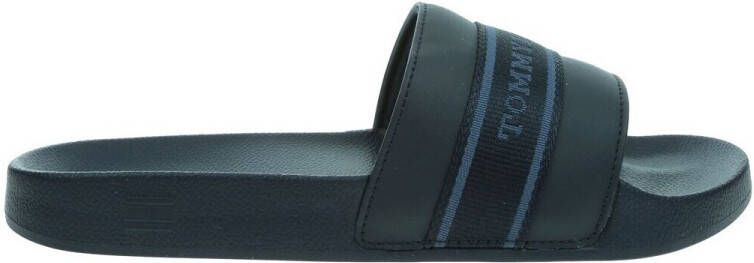 Tommy Hilfiger Slippers HILFIGER POOLSIDE WITH WEBBING plateau zomer-mode comfort-schoen flats met textielband