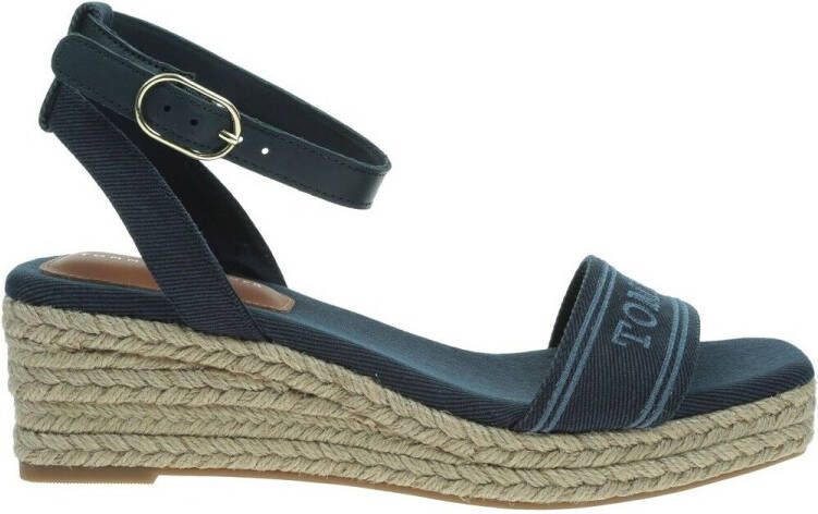 Tommy Hilfiger Sleehaksandaaltjes ESPAD MID WEDGE bandjessandaal zomerschoen met verstelbare gesp
